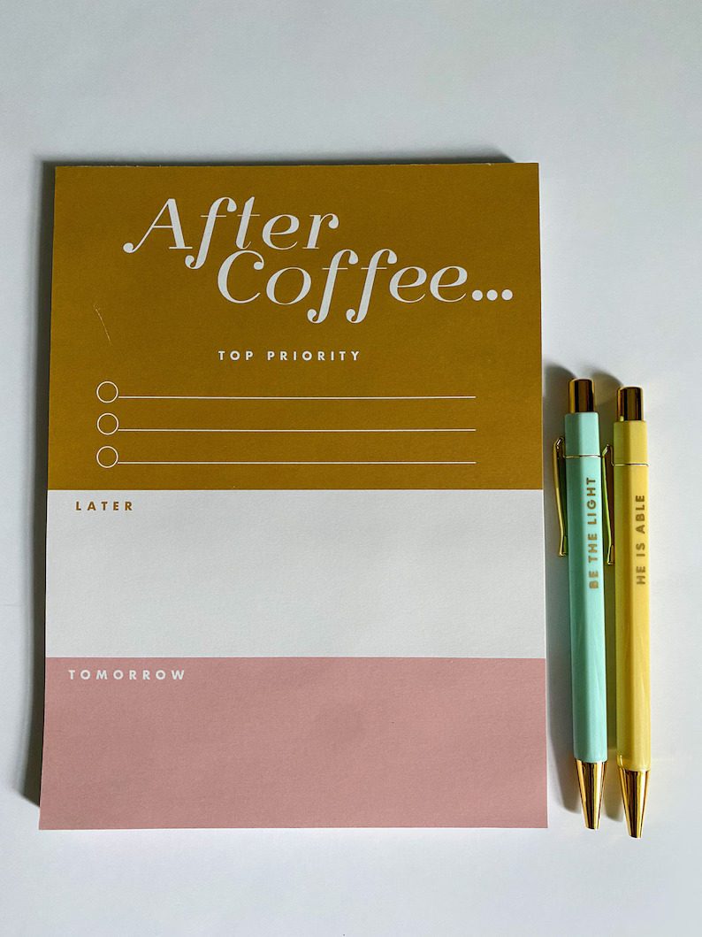 "After Coffee" notepad